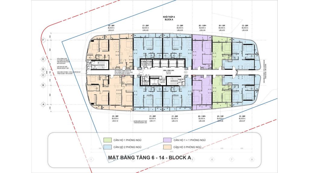 mặt bằng tâng căn hộ the meridian