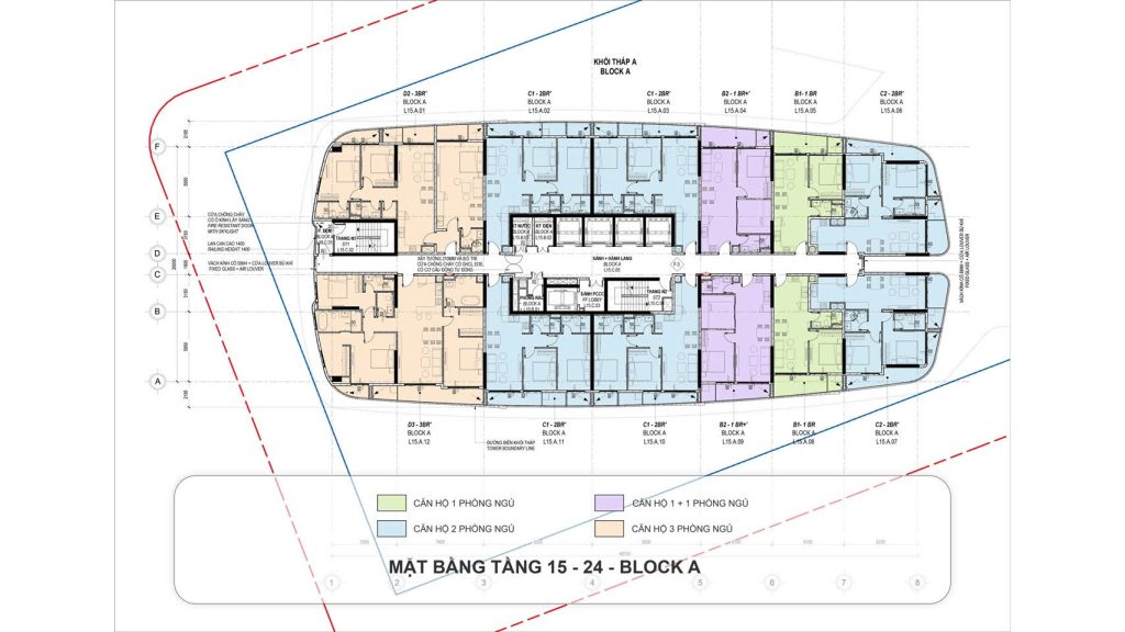 mặt bằng tâng căn hộ the meridian