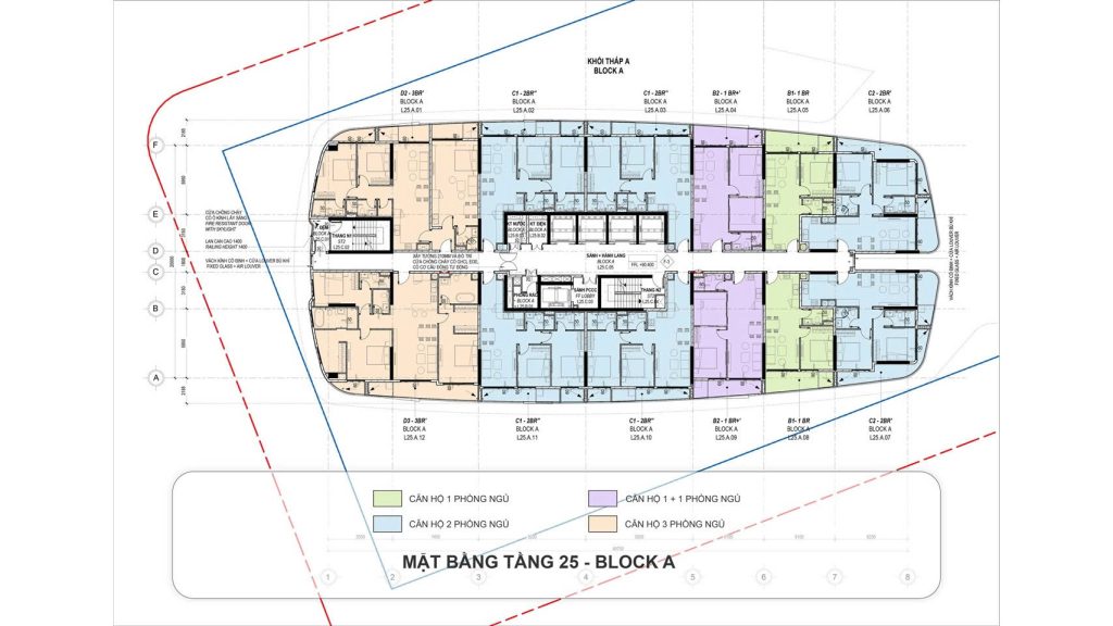 mặt bằng tâng căn hộ the meridian